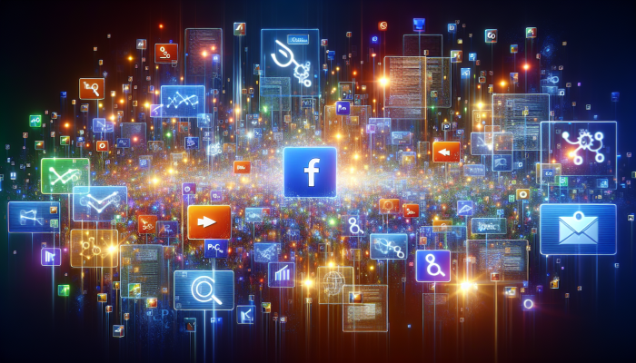 A vibrant digital landscape showcasing clickable ads on a search engine, directing targeted traffic to a business website.
