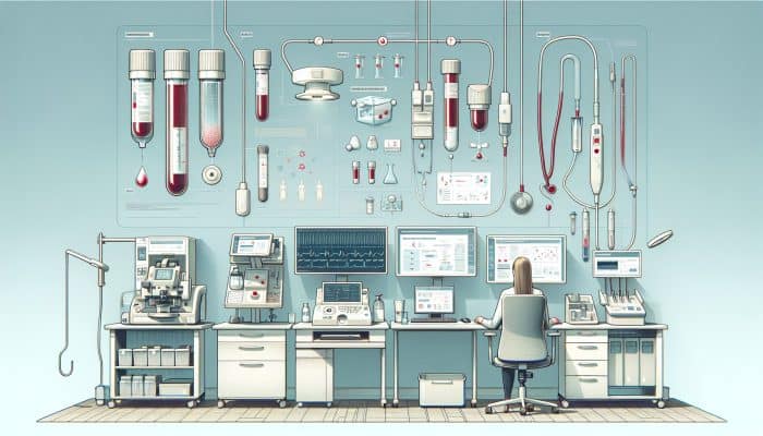 Infographic illustrating the thyroid blood test process at a modern clinic in Inverness.