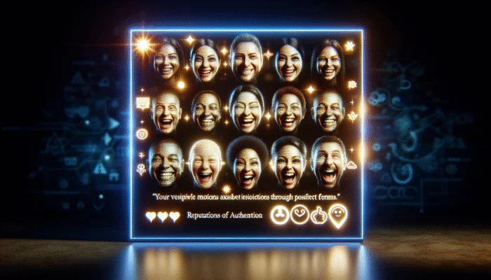 Utilizing Customer Testimonials for Local Trust: Bright digital display showcasing customer testimonials with satisfied clients' faces, boosting brand reputation.