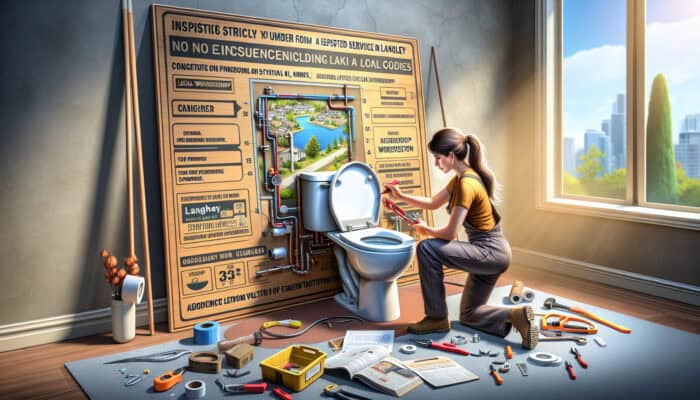 A qualified technician executing a modern toilet installation in Langley, ensuring quality workmanship and code compliance.