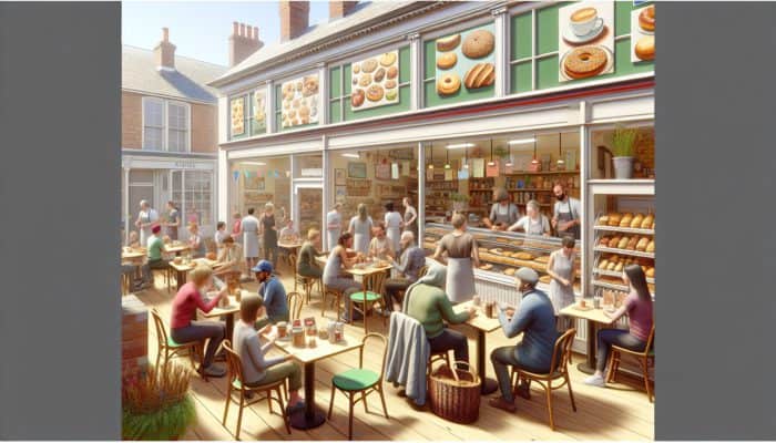 A bustling local bakery in Sturminster Newton with vibrant Instagram posts of daily specials, boosting community ties and foot traffic.